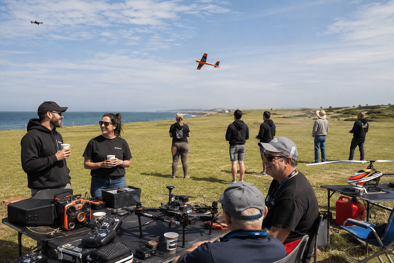 Group of people flying RC aircraft